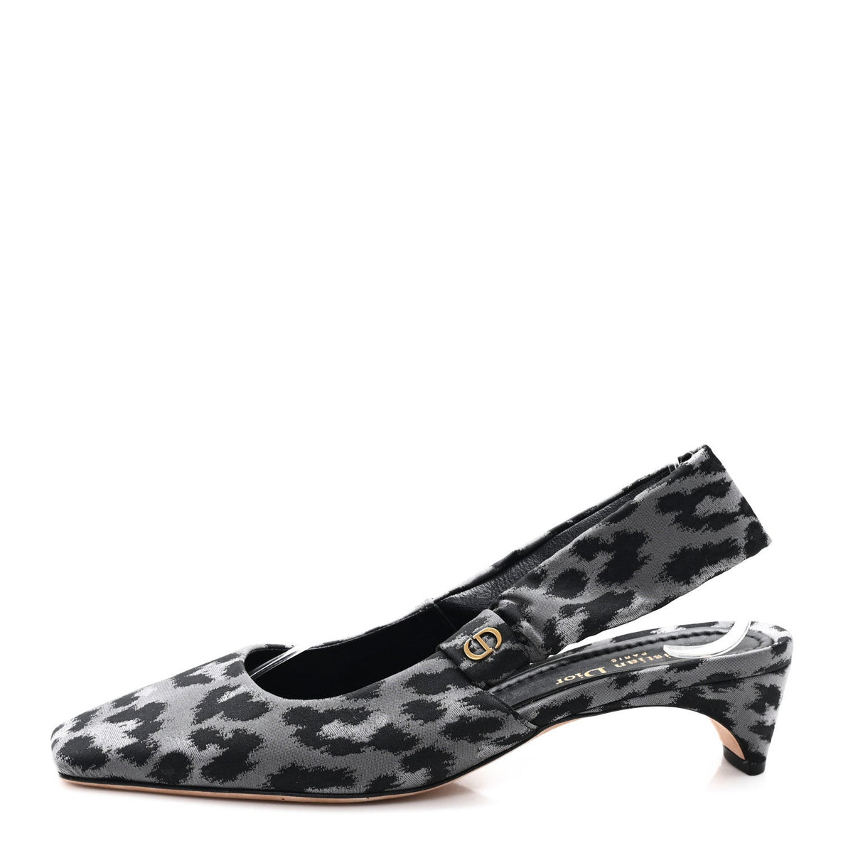 Christian Dior Nylon Women's Mizza Slingback Pumps 40 Grey Multicolor