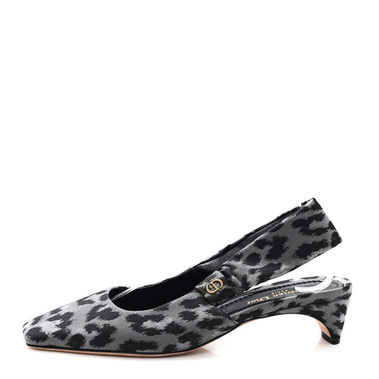 Christian Dior Nylon Women's Mizza Slingback Pumps 40 Grey Multicolor