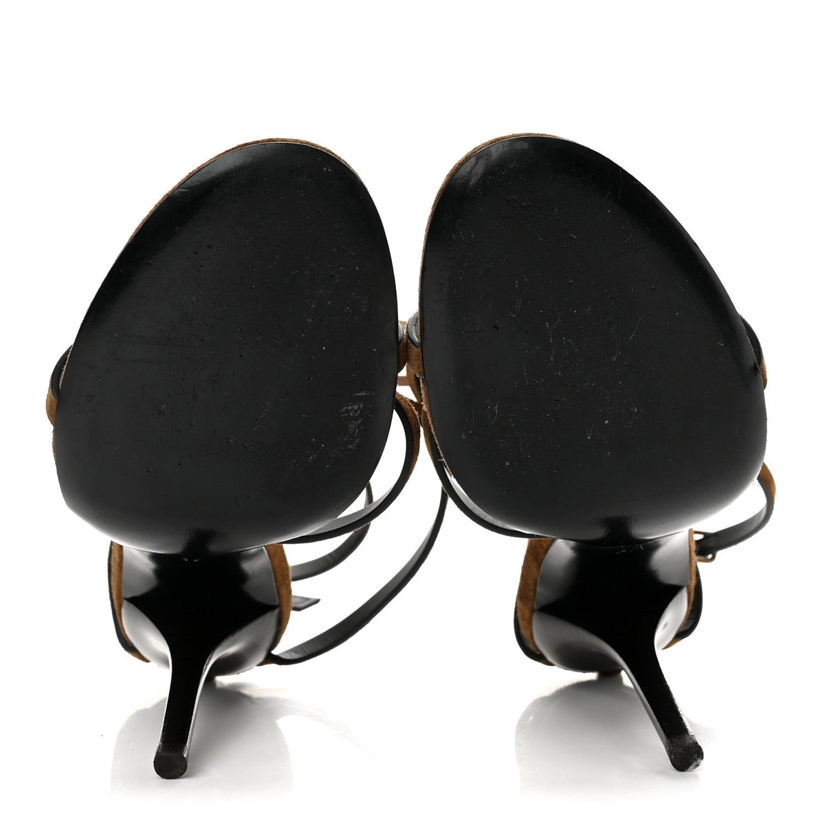 Saint Laurent Suede Cassandra 11.4cm Women's Sandals Brown
