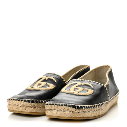 Gucci Nappa Women's Charlotte GG Marmont Miguel Espadrilles 40 Black