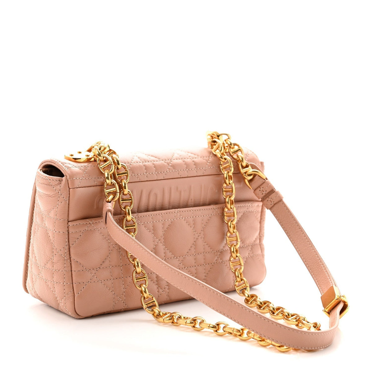 Christian Dior Calfskin Cannage Small Caro Bag Rose De Vents