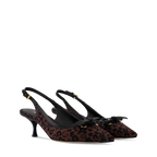 Women's 6AM Slingback Pump Brown Monogram Leopard Canvas 1AJL09