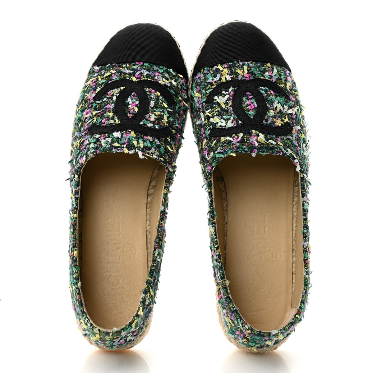Chanel Tweed Grosgrain CC Women's Shoes