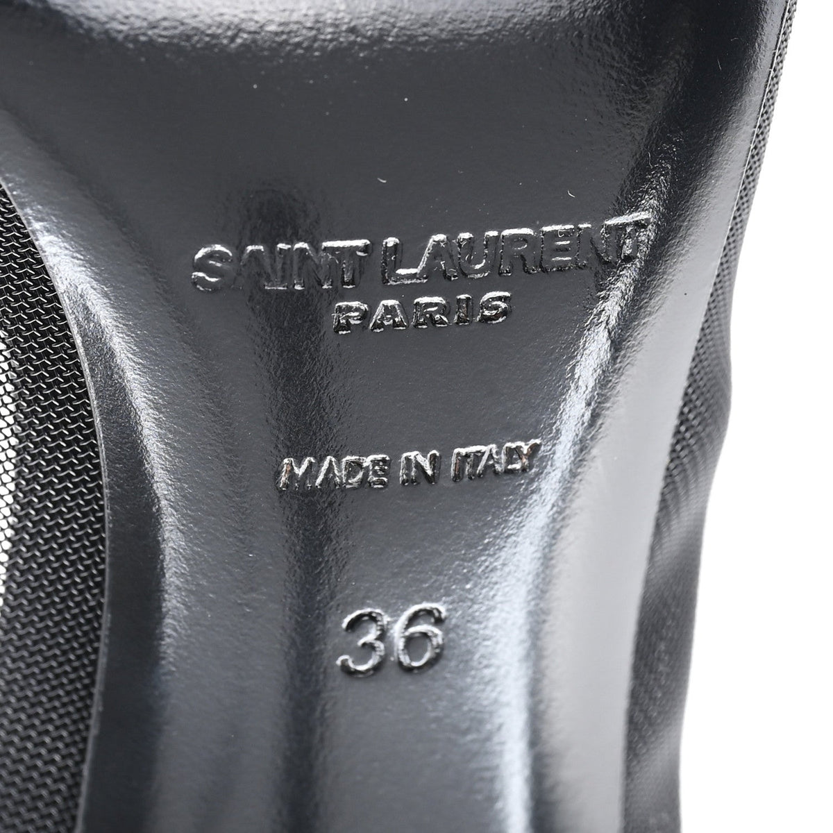 Saint Laurent Mesh Women's 105 Anja Pumps 36 Black