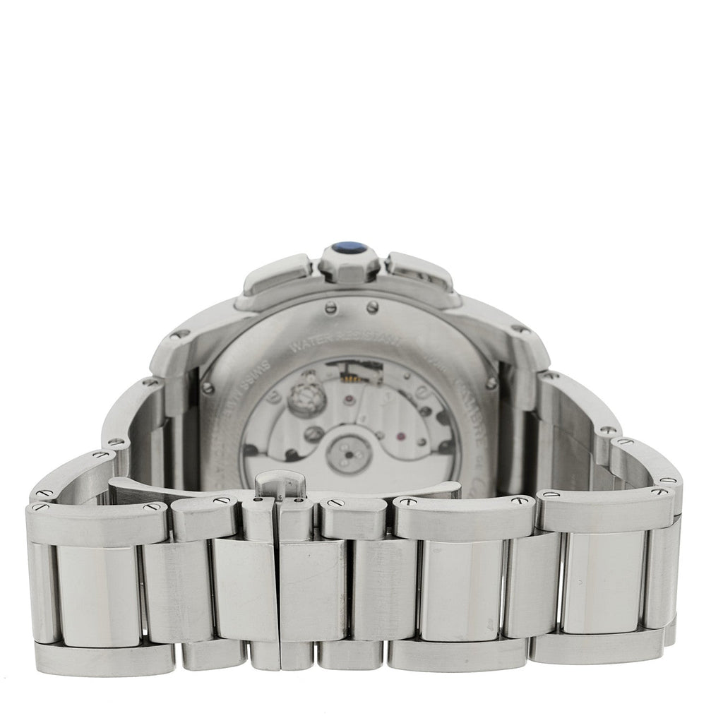 Cartier Stainless Steel 42mm Calibre de Cartier Chronograph Watch White