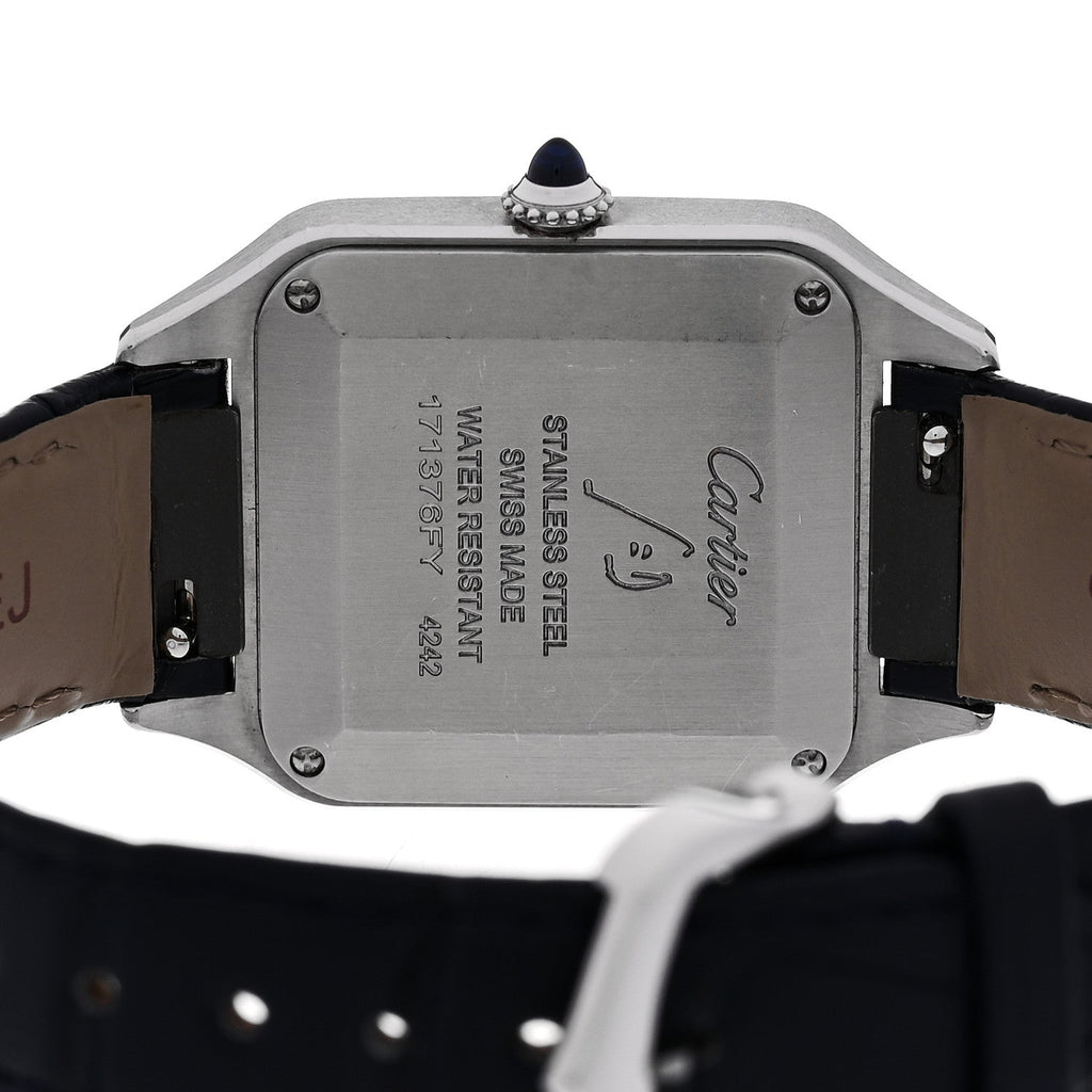 Cartier Stainless Steel Alligator 27.5mm Santos Dumont Quartz Watch