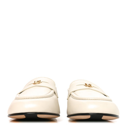 Louis Vuitton Lambskin Women's Soho Flat Loafers 40 Ecru White