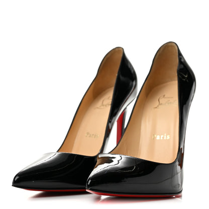 Christian Louboutin Patent Calfskin Women's Pigalle 120 Pumps 38.5 Black