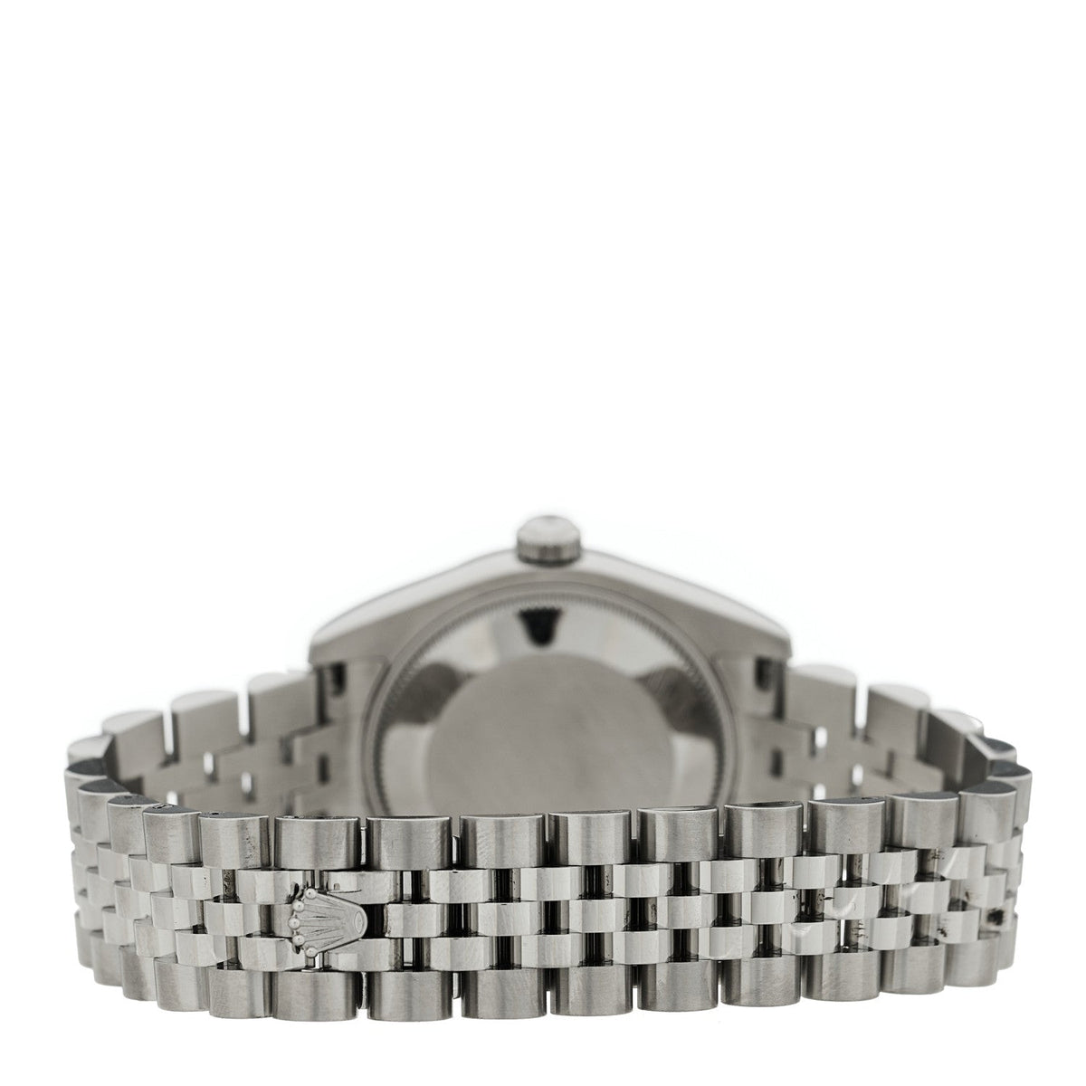 Rolex Stainless Steel 18K White Gold Diamond 31mm Oyster Perpetual Datejust Watch Dark Grey Roman 178274