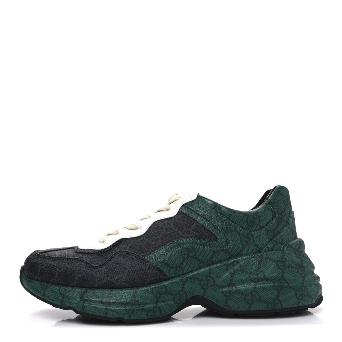 GG Supreme Monogram Rhyton Sneakers 8.5 Black Green