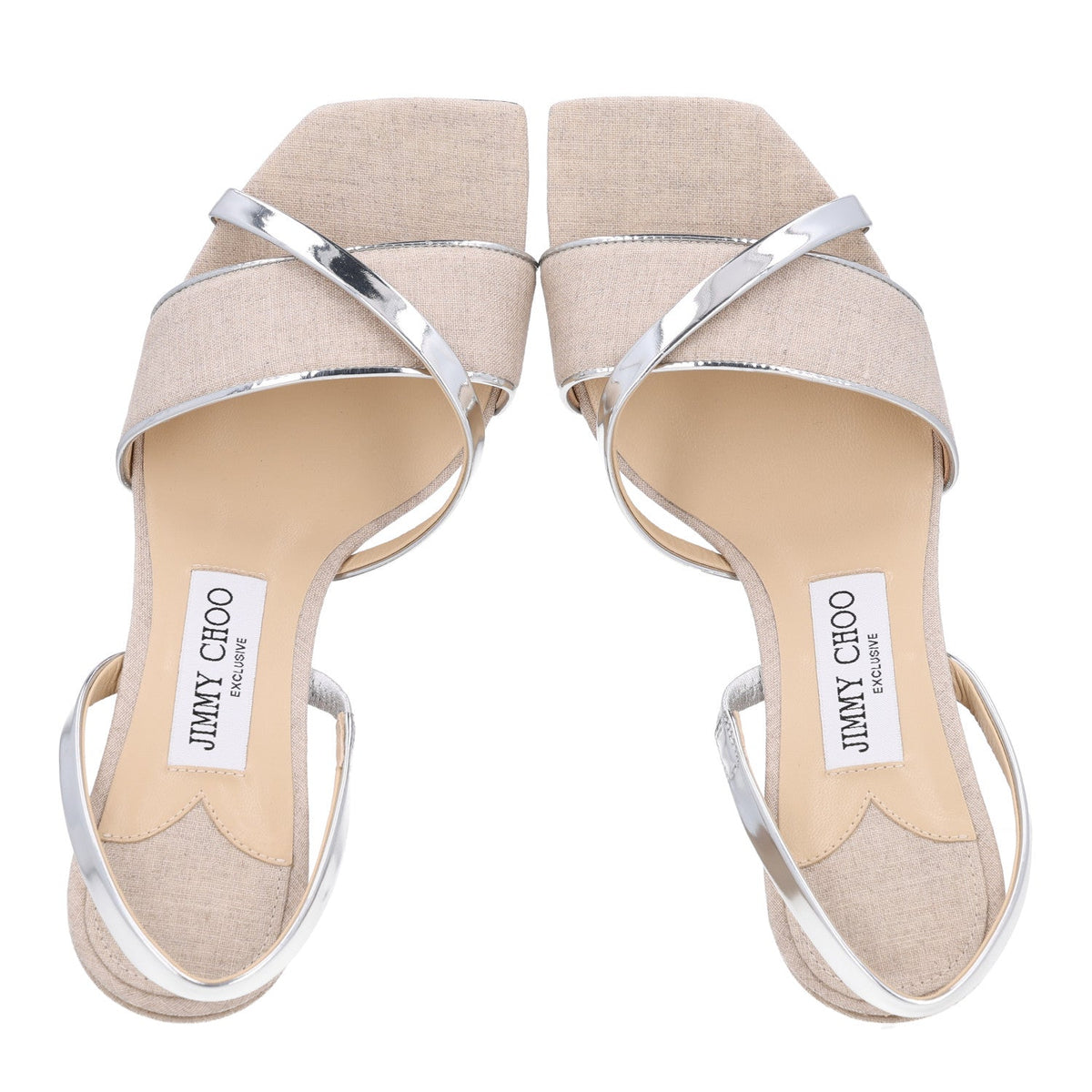 Jimmy Choo Metallic Nappa Linen Plum Women's Sandals 38
