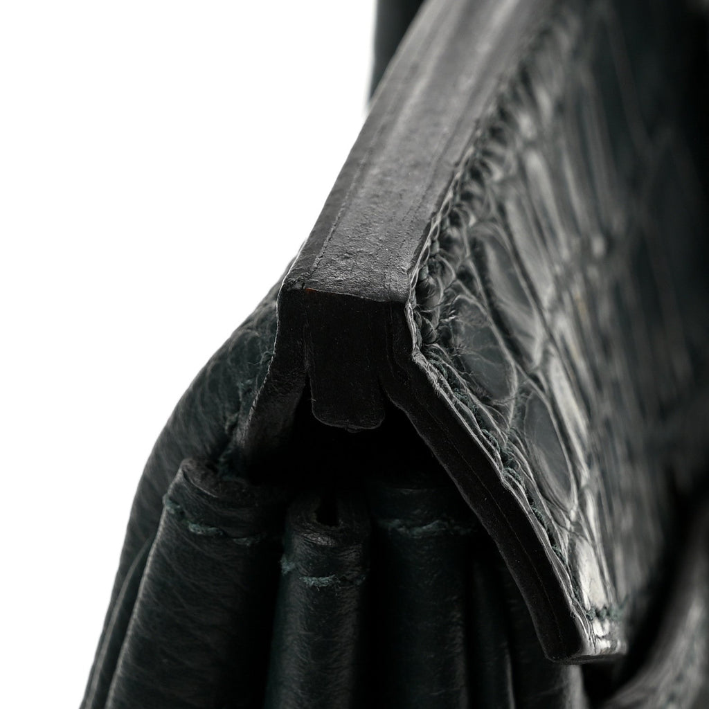 Hermes Togo Matte Alligator Birkin Touch 25 Vert Cypress