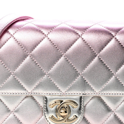 Large Quilted Lambskin Flap Shoulder Bag