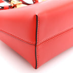 Fendi Vitello King Logo Embossed Mini By The Way Top Handle Bag Papavero