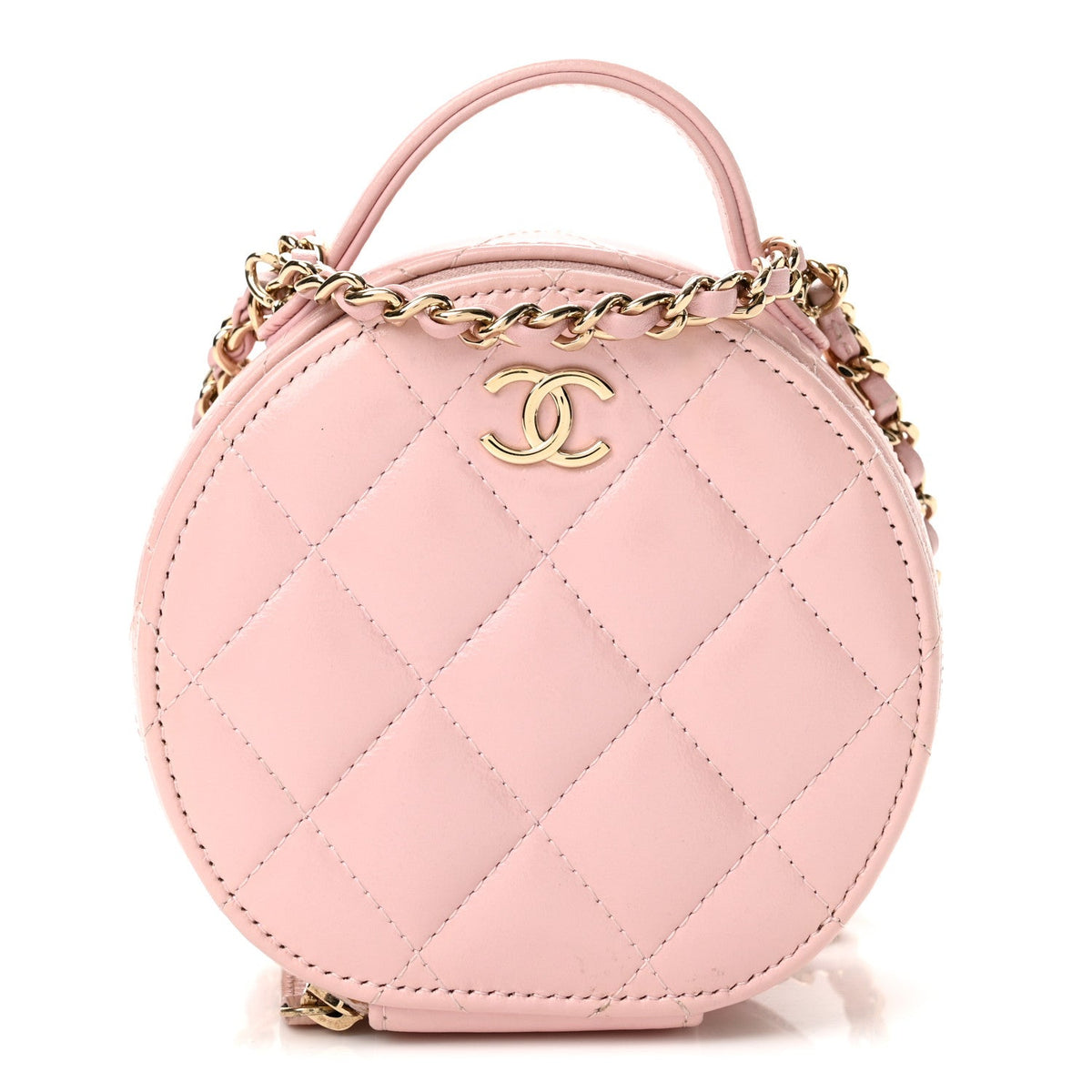 Quilted Lambskin Handbag - Pink