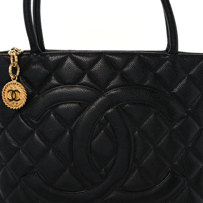 Quilted Caviar Tote Bag