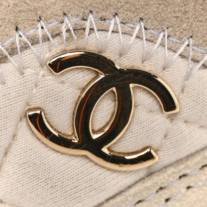 Chanel Velvet Calfskin Mixed Fibers CC Women's Sneakers Ivory Black