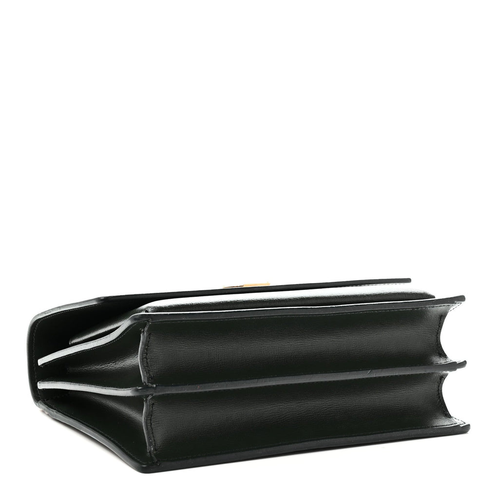 Saint Laurent Calfskin Medium Monogram Sunset Dark Green