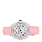 Cartier Stainless Steel Alligator Diamond 31mm Cle De Cartier Watch Pink