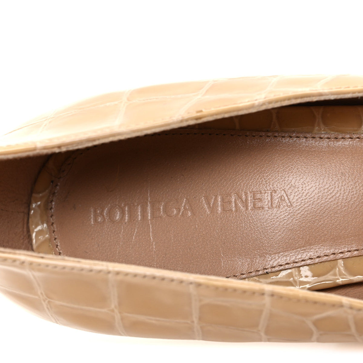 Bottega Veneta Gloss Calfskin Women's Punta Wedge Heel Sandals 41 Praline