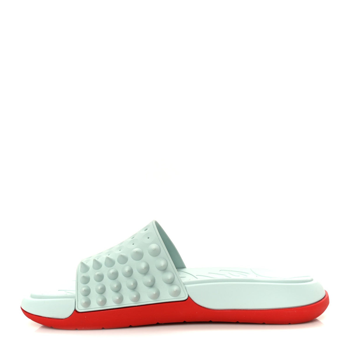 Christian Louboutin Rubber Men's Take It Easy Flat Slide Sandals 46 Iceberg