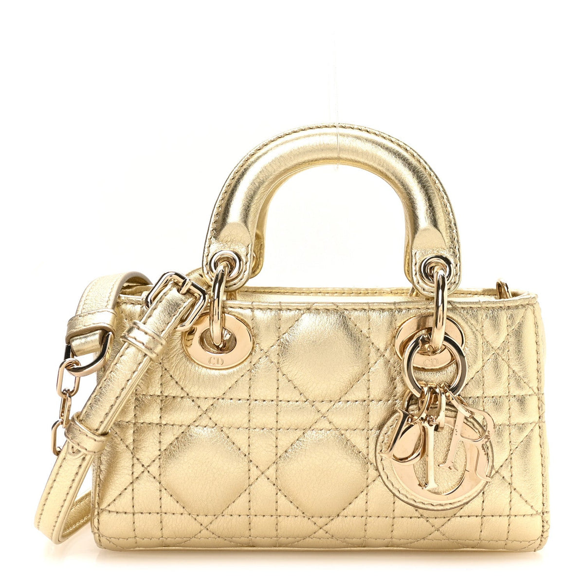 Lambskin Handbag - Gold