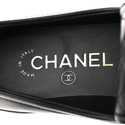 Chanel Lambskin Quilted CC Turnlock Women's Loafers Black