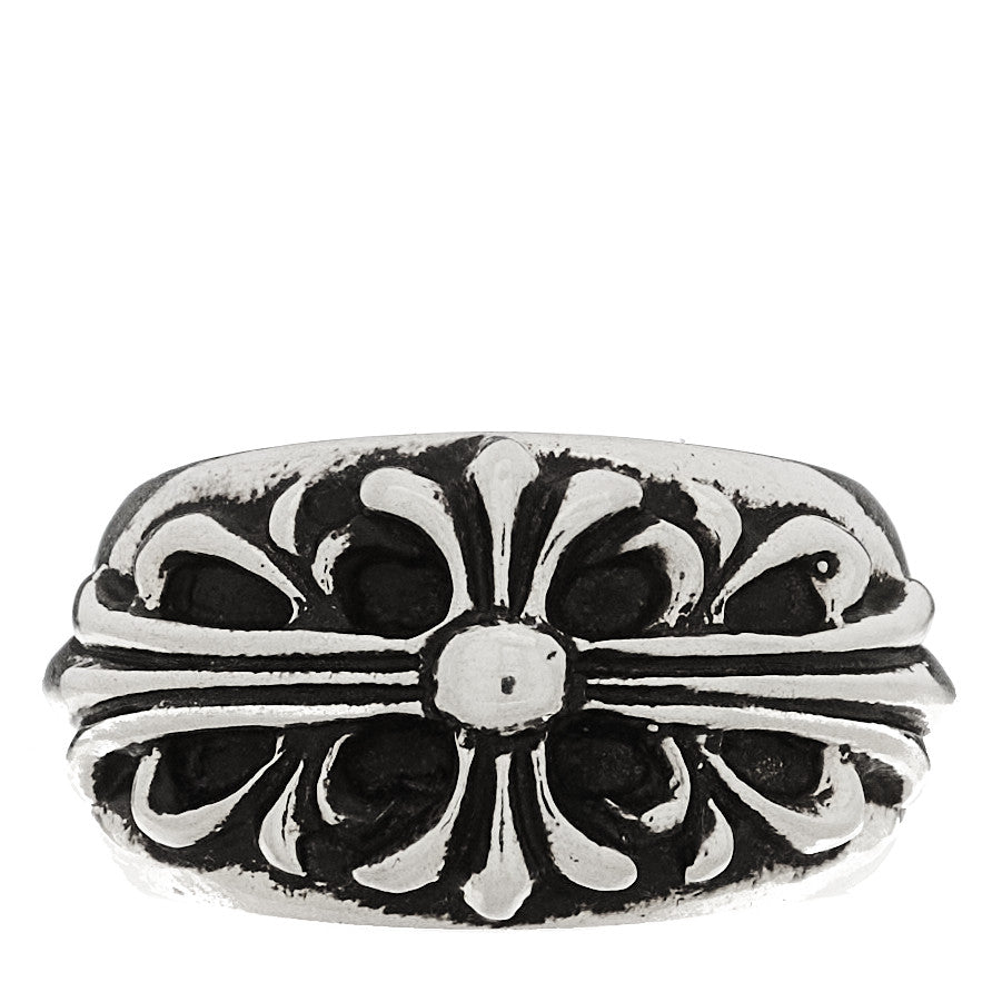 Chrome HeartsSterling Silver Double Floral Cross Ring 56 7.75