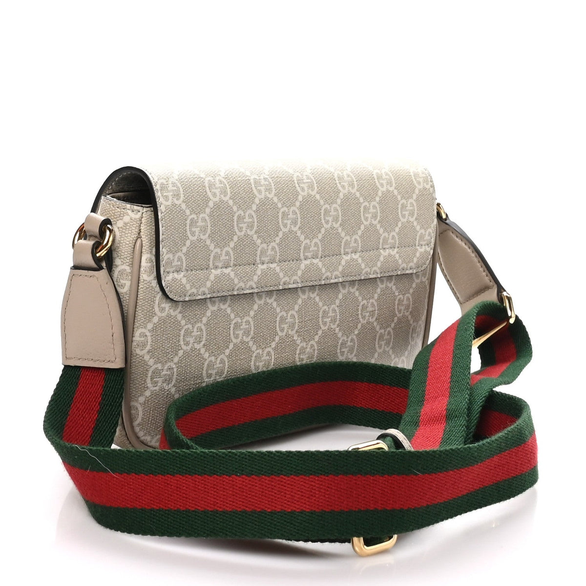 Gucci GG Supreme Calfskin Mini Ophidia Envelope Shoulder Bag White