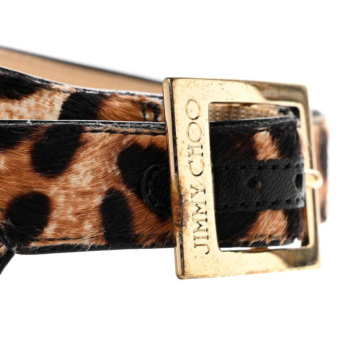Jimmy Choo Pony Hair Women's Leopard Helena Pumps 34 Natural