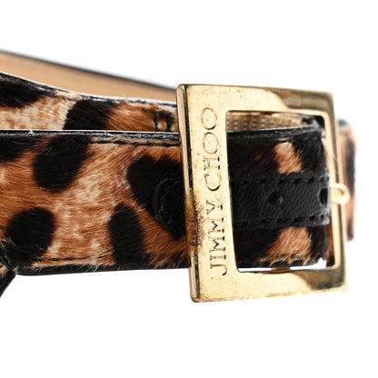 Jimmy Choo Pony Hair Women's Leopard Helena Pumps 34 Natural