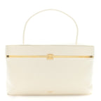Celine Glossy Lambskin Vanity Frame Rectangle Bag Creamy White