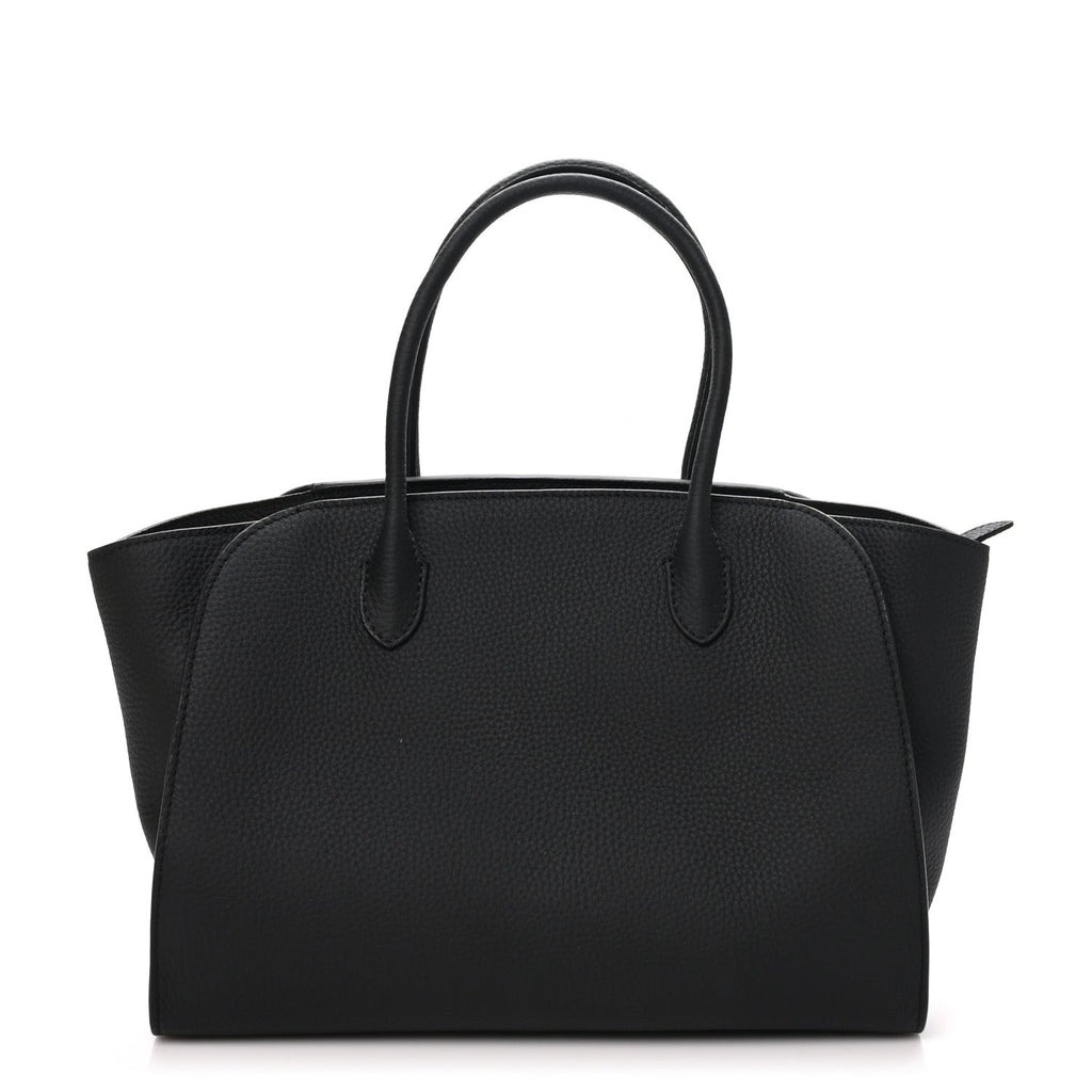 The Row Grained Calfskin Marlo 12 Tote Bag Black