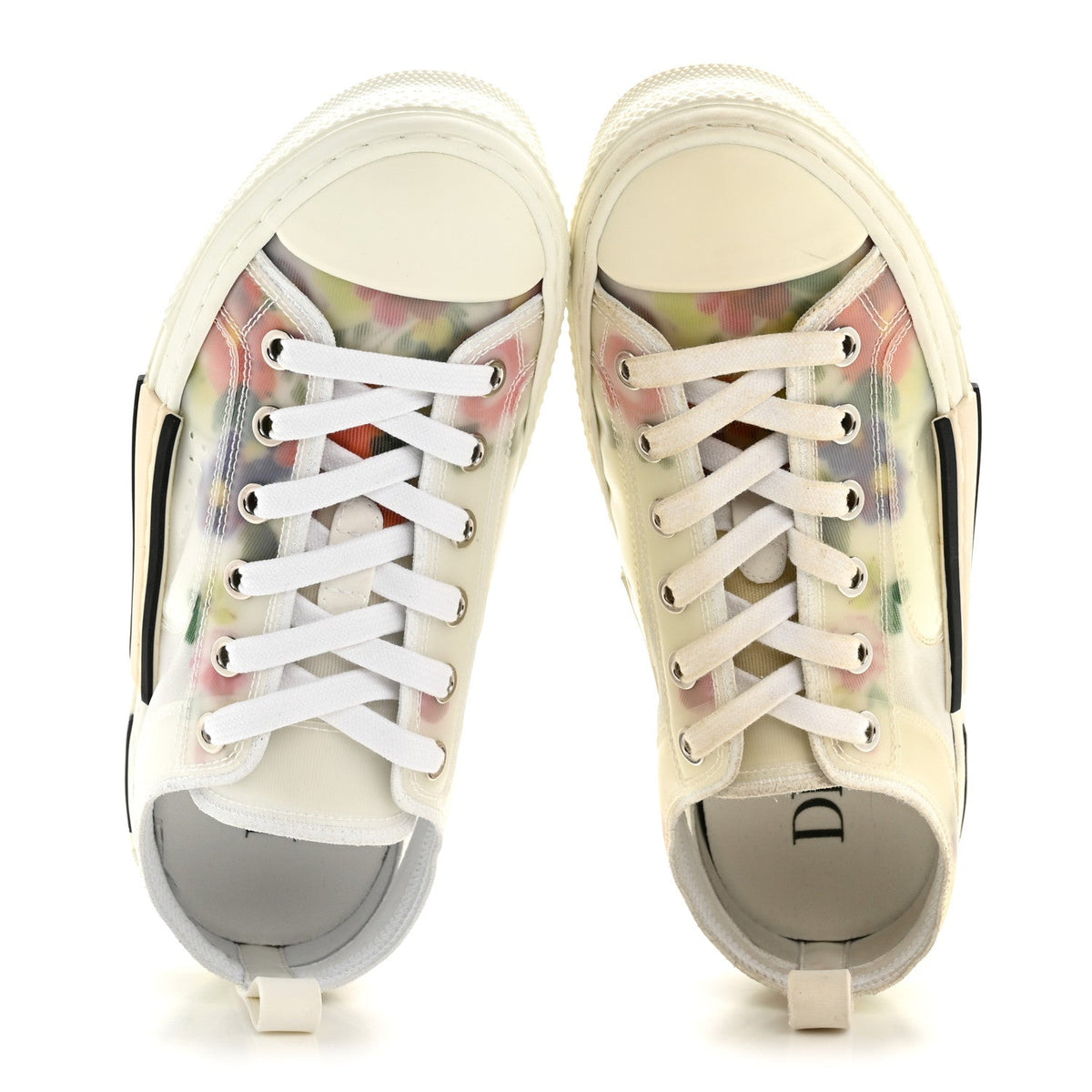Christian Dior Technical Canvas Women's Floral B23 Low Top Sneakers 36 White Multicolor