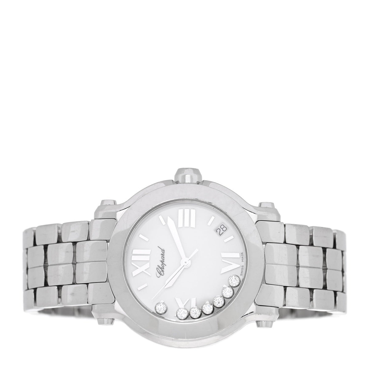 Chopard Stainless Steel 7 Diamond 36mm Happy Sport Quartz Watch