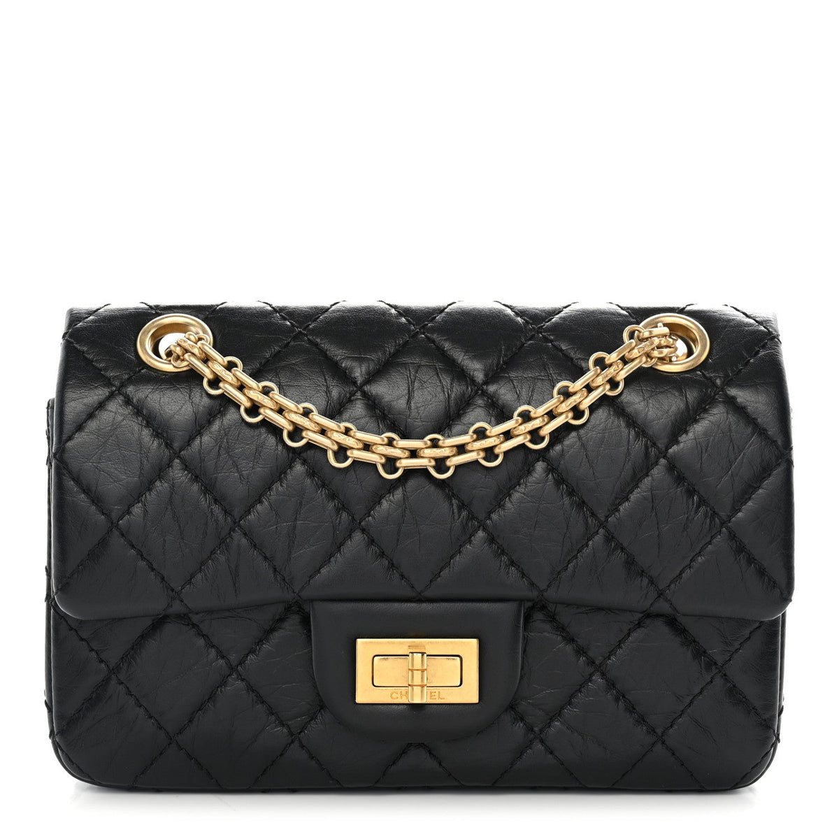 Mini Quilted Calfskin Flap Shoulder Bag - Black