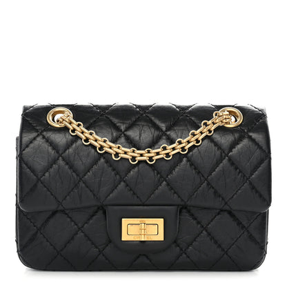 Mini Quilted Calfskin Flap Shoulder Bag - Black