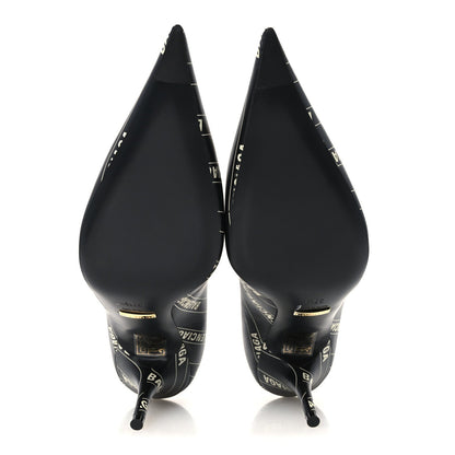 Balenciaga X Gucci Calfskin Women's Logo Knife 80mm Pumps 37.5 Black