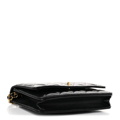 Quilted Caviar Wallet Bag