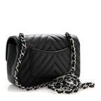 Chanel Caviar Chevron Quilted Mini Rectangular Flap Black