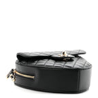 Chanel Lambskin Quilted Large CC In Love Heart Bag Black