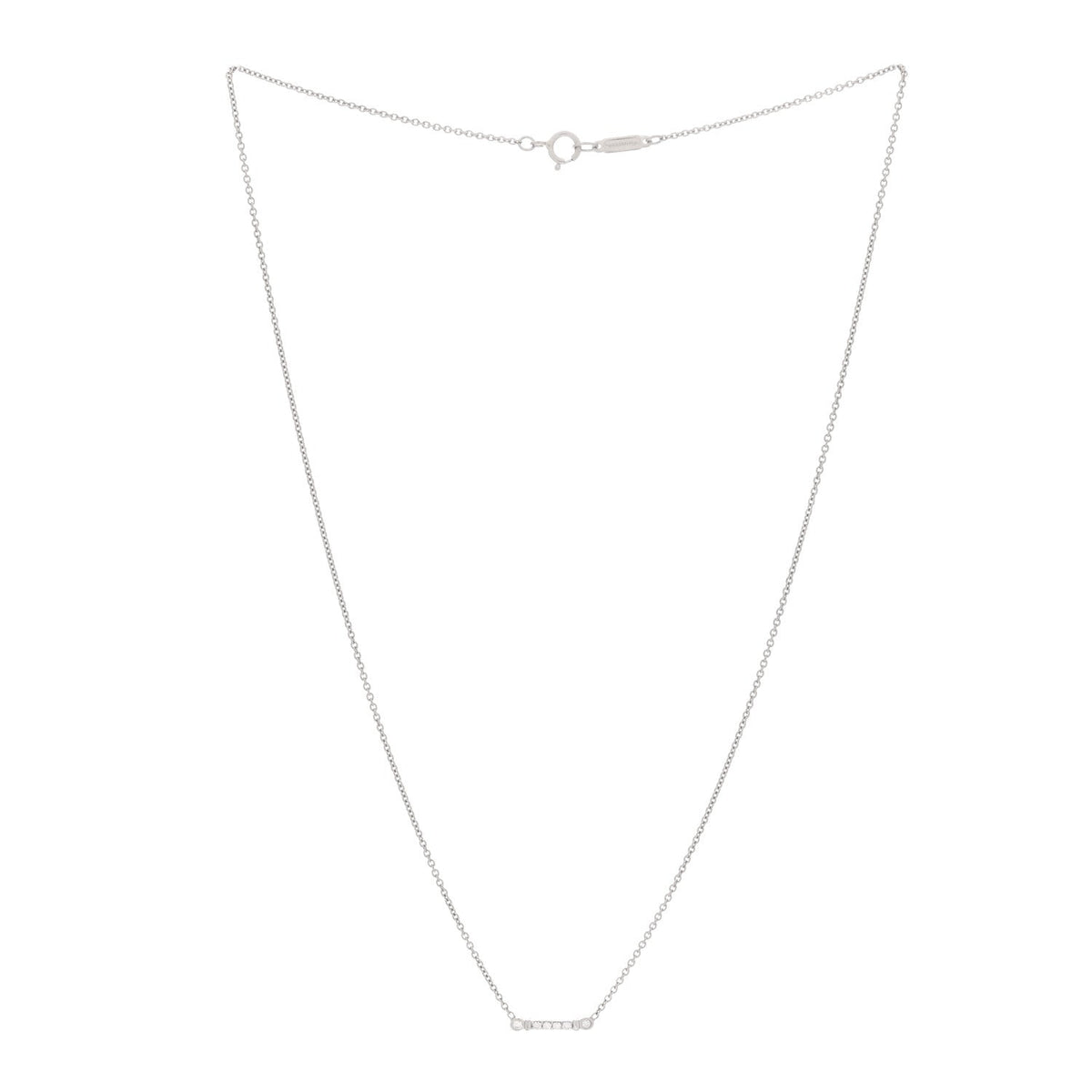 Platinum Diamond Fleur de Lis Key Bar Pendant Necklace