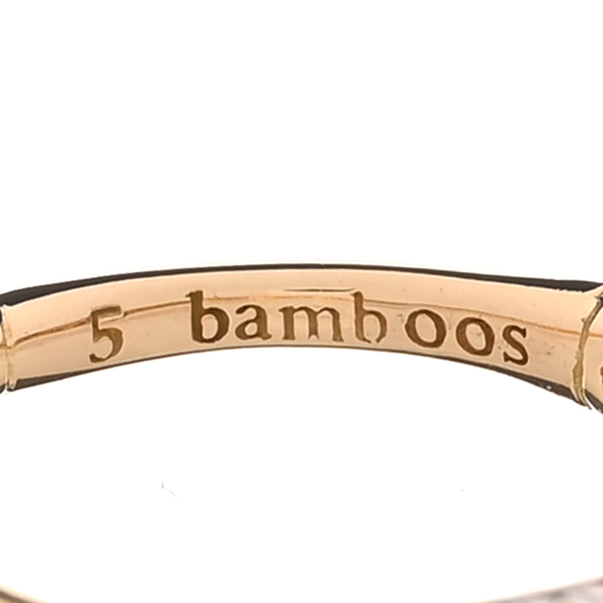 18K Yellow Gold Diamond Bamboo Slim Band Ring 50 5.25