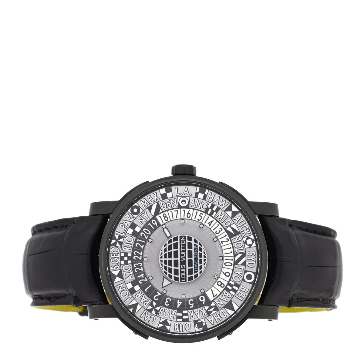 Louis Vuitton Stainless Steel Alligator 39mm Escale Time Zone Automatic Watch Grey 1929036