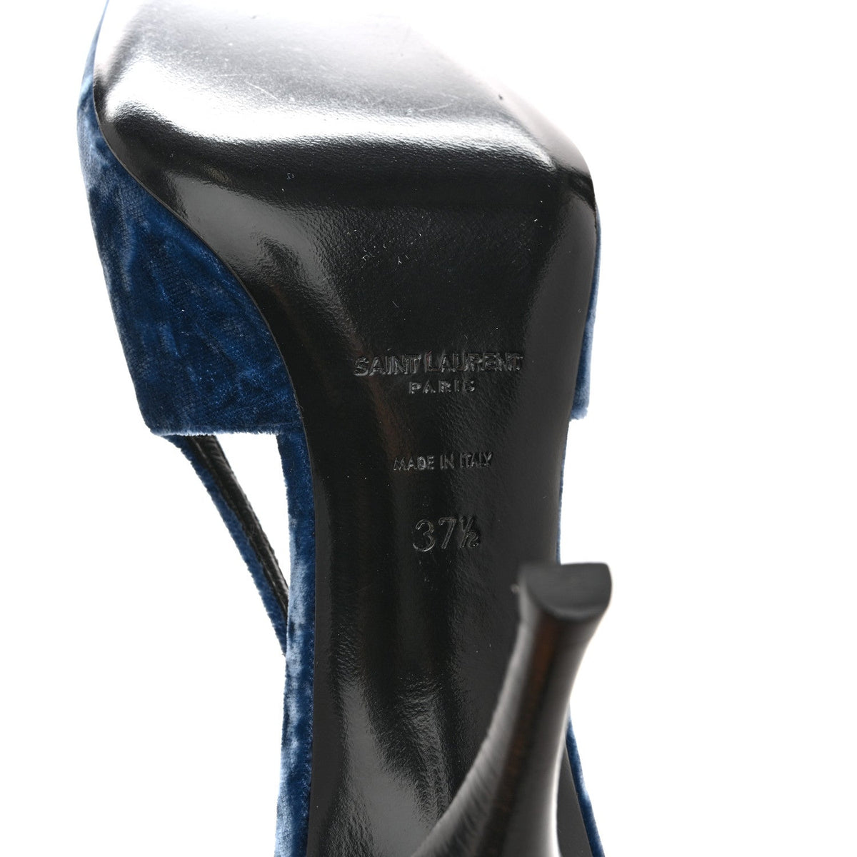 Saint Laurent Velvet Women's Tom 90 Dream Slingback Pumps 37.5 Denim