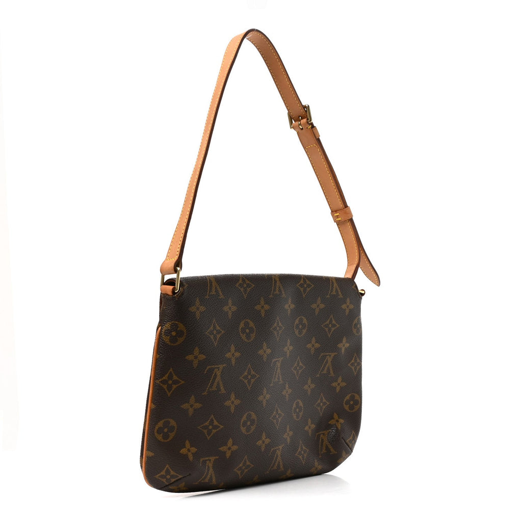 Louis Vuitton Monogram Musette Tango Shoulder Bag Brown