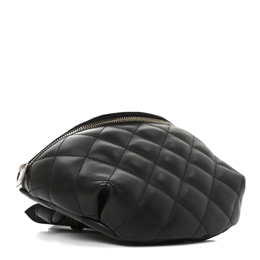 Chanel Calfskin Quilted Waist Belt Bag Black
