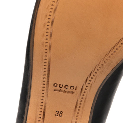 Gucci Betis Glamour Calfskin Silk Women's Jordaan Loafers 38 Black Multicolor