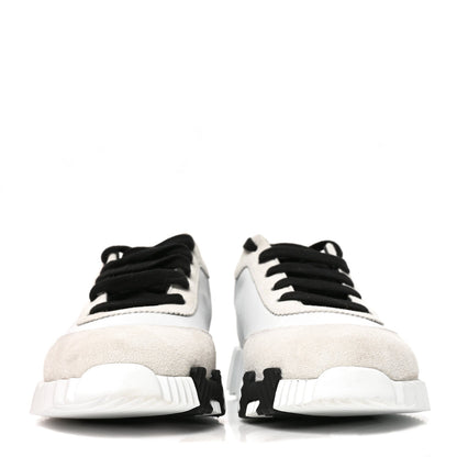 Hermes Calfskin Suede Bouncing Women's Sneakers White Black