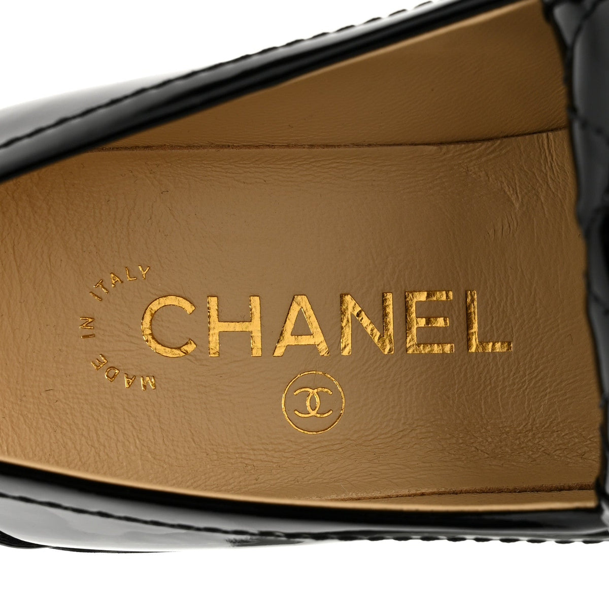 Chanel Patent Quilted CC Turnlock Women's Loafers Black